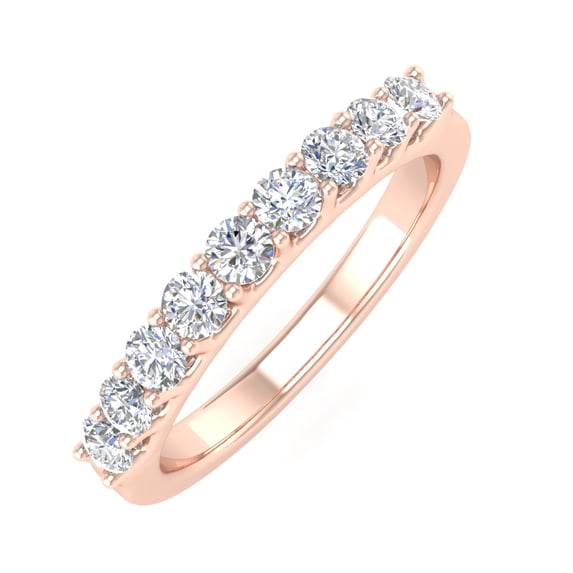 1/2 Carat Round Diamond Wedding Band Ring in 14K Rose Gold (Ring Size 10) (SI1-SI2 Clarity)
