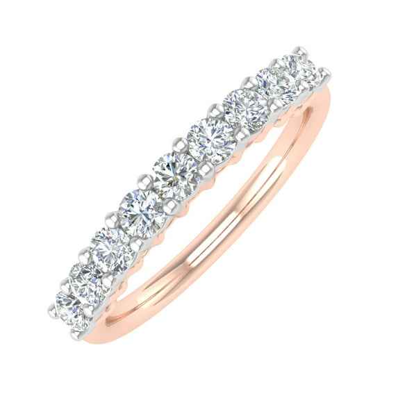 1/2 Carat Round Diamond Wedding Band Ring in 14K Rose Gold (Ring Size 4.75) (SI1-SI2 Clarity)