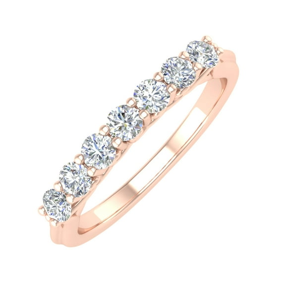 1/2 Carat Round Diamond Wedding Band Ring in 14K Rose Gold (Ring Size 4.75) (SI1-SI2 Clarity)