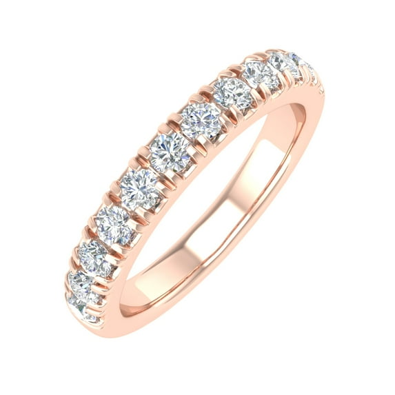 1/2 Carat Round Diamond Wedding Band Ring in 14K Rose Gold (Ring Size 8.5) (SI1-SI2 Clarity)