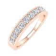 thumbnail image 1 of 1/2 Carat Round Diamond Wedding Band Ring in 14K Rose Gold (Ring Size 8.75) (SI1-SI2 Clarity), 1 of 5