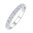 thumbnail image 1 of 1/2 Carat Round Diamond Wedding Band Ring in 14K White Gold - IGI Certified (Ring Size 7.75), 1 of 7