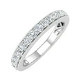 thumbnail image 1 of 1/2 Carat Round Diamond Wedding Band Ring in 14K White Gold - IGI Certified (Ring Size 8.5) (I1-I2 Clarity), 1 of 7