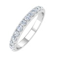 thumbnail image 1 of 1/2 Carat Round Diamond Wedding Band Ring in 14K White Gold (Ring Size 8.25) (SI1-SI2 Clarity), 1 of 5