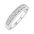thumbnail image 1 of 1/2 Carat Round Diamond Wedding Band Ring in 14K White Gold (Ring Size 8.5) (SI1-SI2 Clarity), 1 of 5
