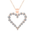 thumbnail image 1 of 1/2 Carat Round Moissanite Heart Pendant Necklace for Women in 18K Rose Gold Plater Sterling Silver Lab Created Diamond (0.5ct, D Color, VVS1 Clarity) Jewelry Gift for Her, 1 of 1