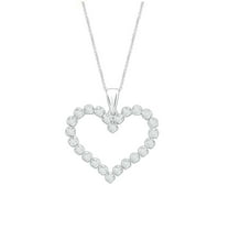 1/2 Carat Round Moissanite Heart Pendant Necklace for Women in 18K White Gold Plated Sterling Silver Lab Created Diamond Necklace (0.50 Cttw, D Color, VVS1 Clarity) Jewelry Gift For Her