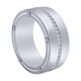 thumbnail image 1 of AFFY 1/2 Carat Round Shape White Natural Diamond Men's Wedding Band Ring in 14K Solid White Gold (0.50 Cttw), 1 of 1