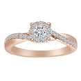 thumbnail image 1 of AFFY 1/2 Carat Round Shape White Natural Diamond Twisted Shank Engagement Ring In 10k Solid Rose Gold (0.50 Cttw) Ring Size-8, 1 of 1