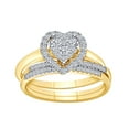 thumbnail image 1 of AFFY 1/2 Carat Round White Natural Diamond Halo Wedding Bridal Ring Set 10k Solid Yellow Gold (0.50 Cttw), 1 of 2