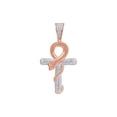 thumbnail image 1 of AFFY 1/2 Carat Round White Natural Diamond Hip Hop Jewelry Snake Cross Pendant In Sterling Silver (0.5 Cttw), 1 of 1
