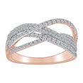 thumbnail image 1 of AFFY 1/2 Carat Round White Natural Diamond Twist Overlay Anniversary Ring In 10k Two Tone Solid Rose Gold (0.50 Cttw) Ring Size-7.5, 1 of 1