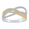 thumbnail image 1 of AFFY 1/2 Carat Round White Natural Diamond Twist Overlay Anniversary Ring In 10k Two Tone Solid White Gold (0.50 Cttw) Ring Size-5, 1 of 1