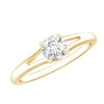 thumbnail image 1 of Rosec Jewels Certified Moissanite Promise Ring for Women - 5 mm Round - Split Shank Ring - Half Carat - D-VS1 Quality, 14K Yellow Gold, US 12.00, 1 of 8
