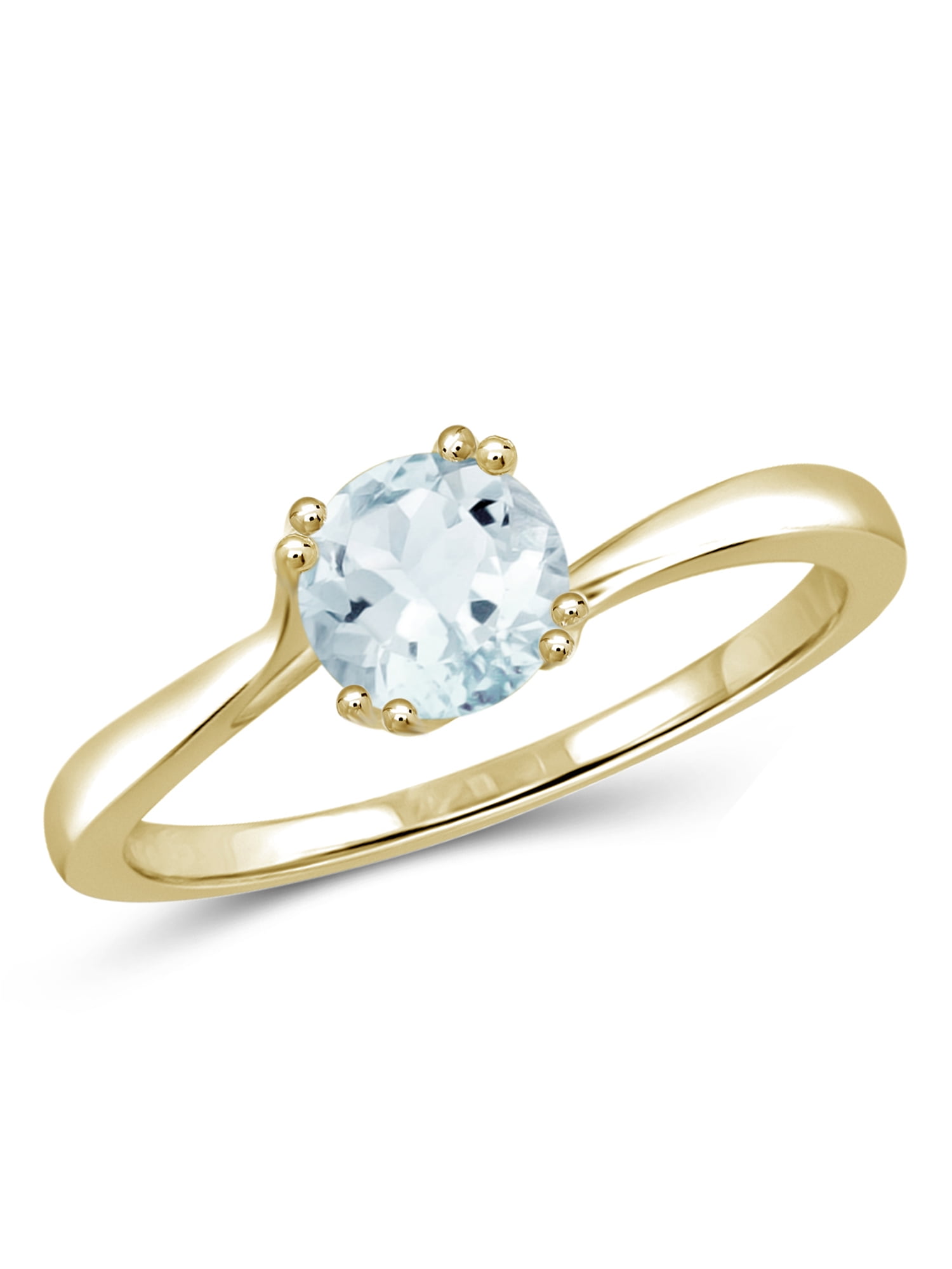 1/2 Carat T.G.W. Aquamarine 14K Gold Over Silver Ring