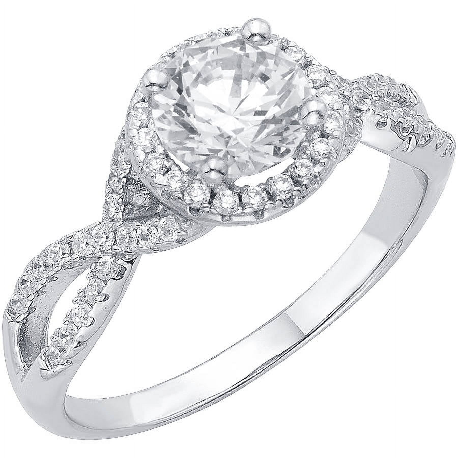 1/2 Carat T.G.W. Australian Crystal and CZ Sterling Silver Engagement Ring - image 1 of 3