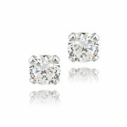 DESIGNS BY FMC 2.5 Carat T.G.W. CZ Sterling Silver Stud Earrings, 7mm