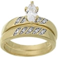 thumbnail image 1 of 1.2 Carat T.G.W. CZ and Diamond Accent 18kt Gold-Plated Bridal Set, 1 of 1