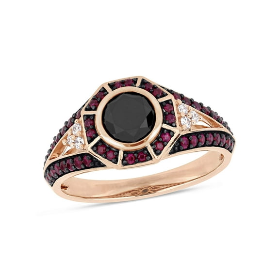 Everly Women's Ruby and Diamond 10k Rose Gold Ring