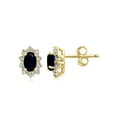 thumbnail image 1 of 1/2 Carat T.G.W. Sapphire And Accent White Diamond Sterling Silver Earrings, 1 of 3