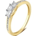 thumbnail image 1 of 1/2 Carat T.W. 3 stone Princess Diamond 10K Yellow Gold Engagement Ring, 1 of 1