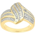 thumbnail image 1 of 1/2 Carat T.W. Baguette and Round Diamond 10kt Yellow Gold Twist Ring, 1 of 3