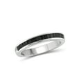 thumbnail image 1 of 1/2 Carat T.W. Baguette-cut Black Diamond Sterling Silver Band Ring, 1 of 3