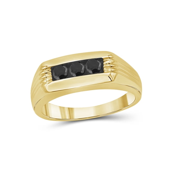 1/2 Carat T.W. Black Diamond 14k Gold Over Silver Men's Ring
