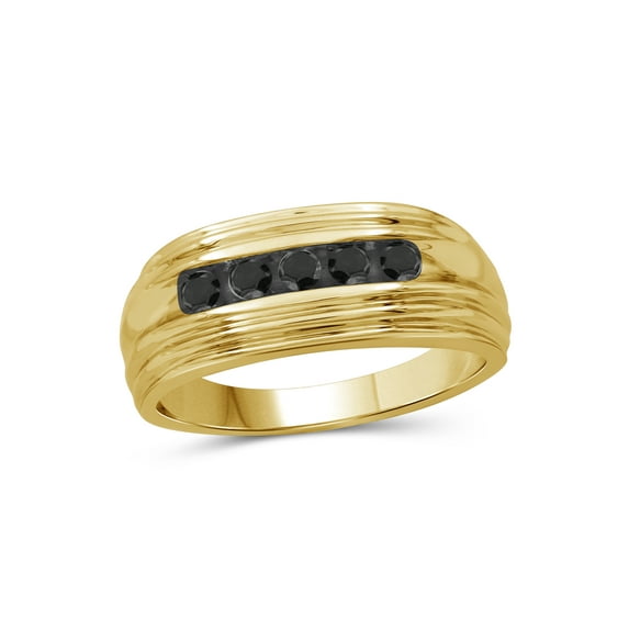 1/2 Carat T.W. Black Diamond 14k Gold Over Silver Men's Ring