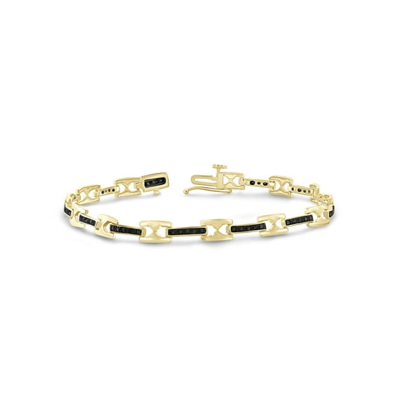 1/2 Carat T.W. Black Diamond 14kt Gold over Silver Fashion Bracelet, 7.25