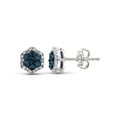 thumbnail image 1 of 1/2 Carat T.W. Blue and White Diamond Sterling Silver Stud Earrings, 1 of 3