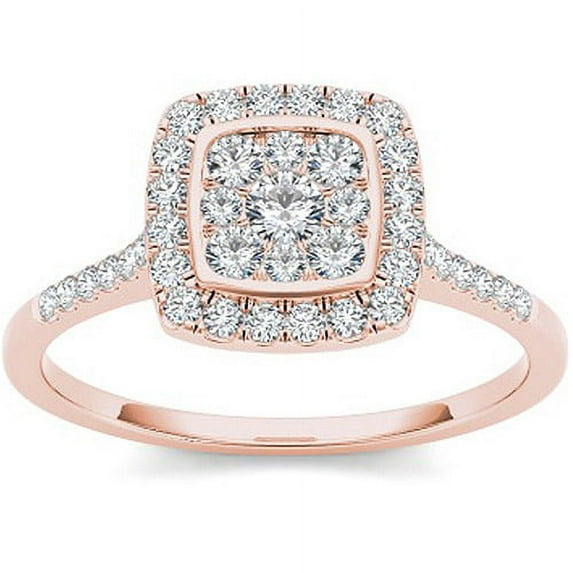1/2 Carat T.W. Diamond 10kt Rose Gold Cushion-Shape Engagement Ring