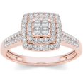 thumbnail image 1 of 1/2 Carat T.W. Diamond 10kt Rose Gold Double Halo Engagement Ring, 1 of 1