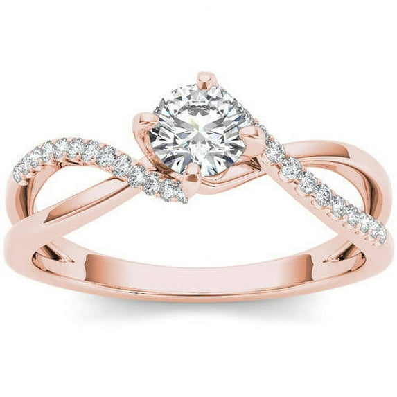1/2 Carat T.W. Diamond 10kt Rose Gold Engagement Ring