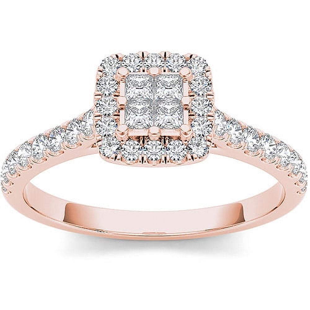 1/2 Carat T.W. Diamond 10kt Rose Gold Single Halo Engagement Ring