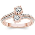 thumbnail image 1 of 1/2 Carat T.W. Diamond 10kt Rose Gold Two-Stone Bypass Band, 1 of 1
