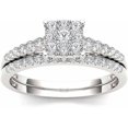 thumbnail image 1 of 1/2 Carat T.W. Diamond 10kt White Gold Cluster Engagement Ring Set, 1 of 5