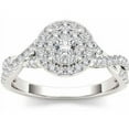 thumbnail image 1 of 1/2 Carat T.W. Diamond 10kt White Gold Cluster Engagement Ring, 1 of 1