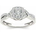 thumbnail image 1 of 1/2 Carat T.W. Diamond 10kt White Gold Criss Cross Shank Single Halo Engagement Ring, 1 of 5
