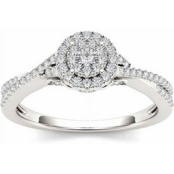 1/2 Carat T.W. Diamond 10kt White Gold Double Halo Engagement Ring