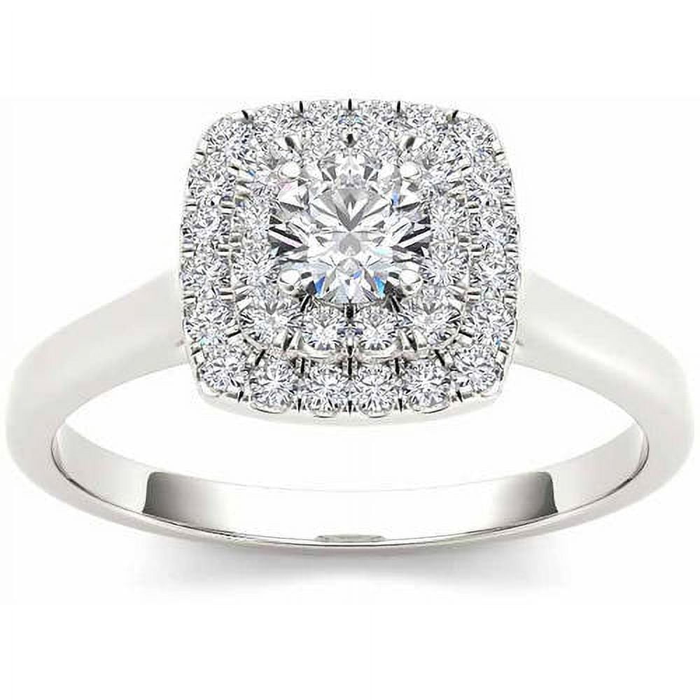 1/2 Carat T.W. Diamond 10kt White Gold Double Halo Engagement Ring