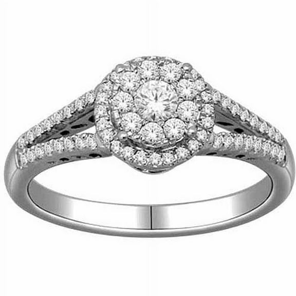 1/2 Carat T.W. Diamond 10kt White Gold Round-Shape Engagement Ring