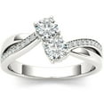 thumbnail image 1 of 1/2 Carat T.W. Diamond 10kt White Gold Two-Stone Bypass Band, 1 of 1