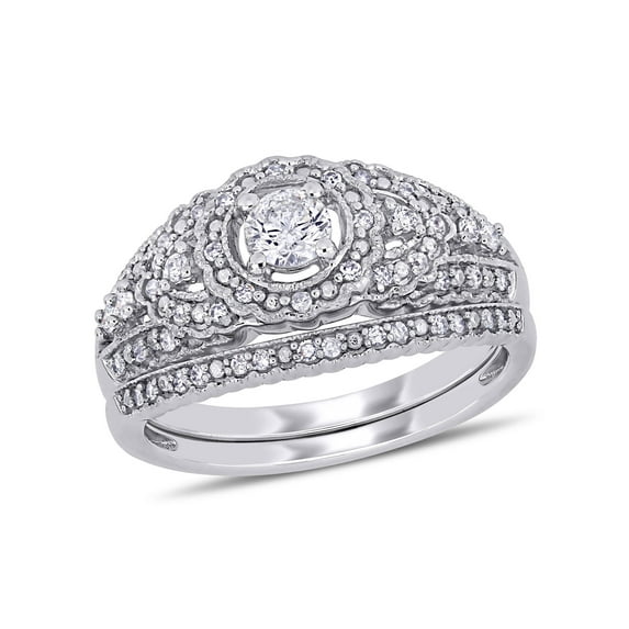 Everly Women's Diamond 10k White Gold Bridal Set