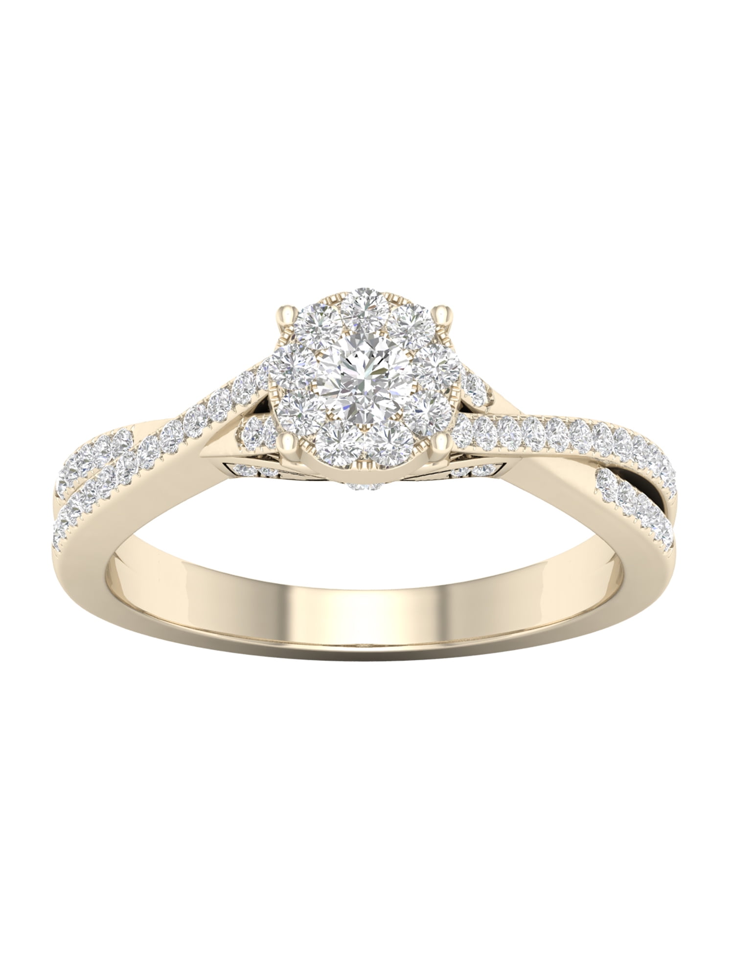 1/2 Carat T.W. Diamond 10kt Yellow Gold Criss Cross Engagement Ring