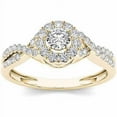 thumbnail image 1 of 1/2 Carat T.W. Diamond 10kt Yellow Gold Single Halo Criss Cross Shank Engagement Ring, 1 of 5