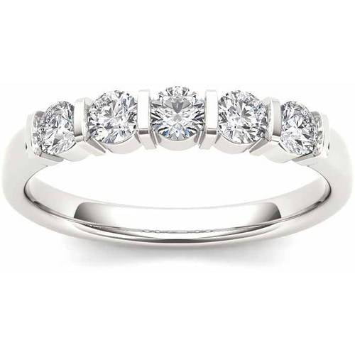 1/2 Carat T.W. Diamond 14kt White Gold Wedding Band