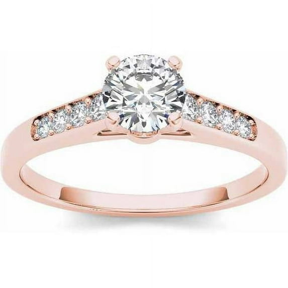 1/2 Carat T.W. Diamond Classic 14kt Rose Gold Engagement Ring
