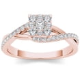 thumbnail image 1 of 1/2 Carat T.W. Diamond Criss-Cross Shank Cluster 10kt Rose Gold Engagement Ring Set, 1 of 5