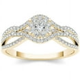 thumbnail image 1 of 1/2 Carat T.W. Diamond Criss-Cross Shank Cluster 10kt Yellow Gold Engagement Ring, 1 of 5